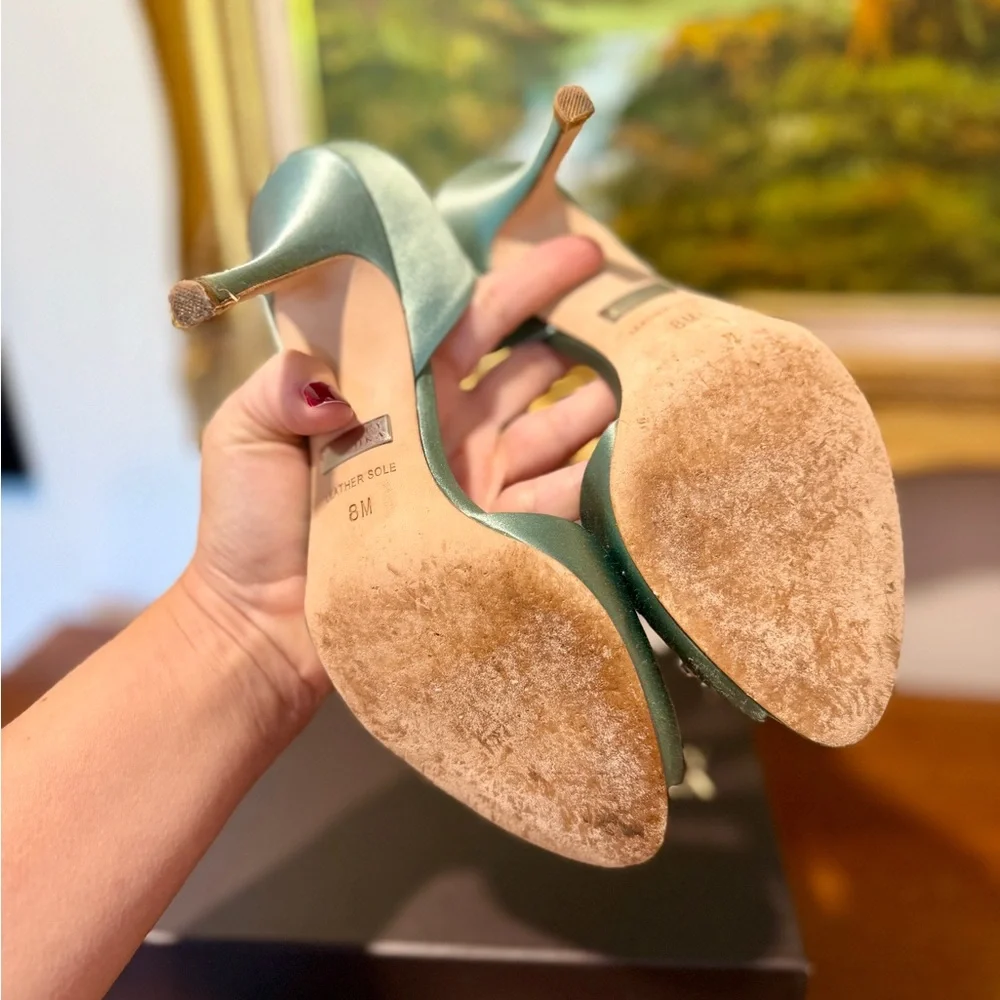 Badgley Mischka Lacie Satin Heels with Sparkling Embellishment - Picture 4 of 9